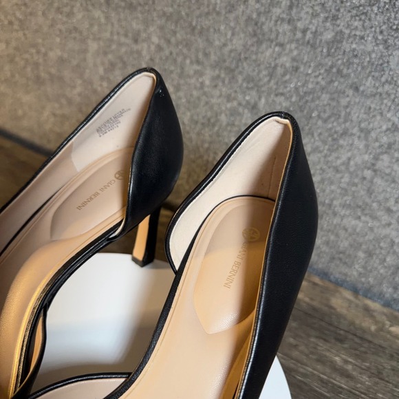 Gianni Bernini Heels Womens 8M Black Leather Peep Toe DOrsay - Picture 11 of 13
